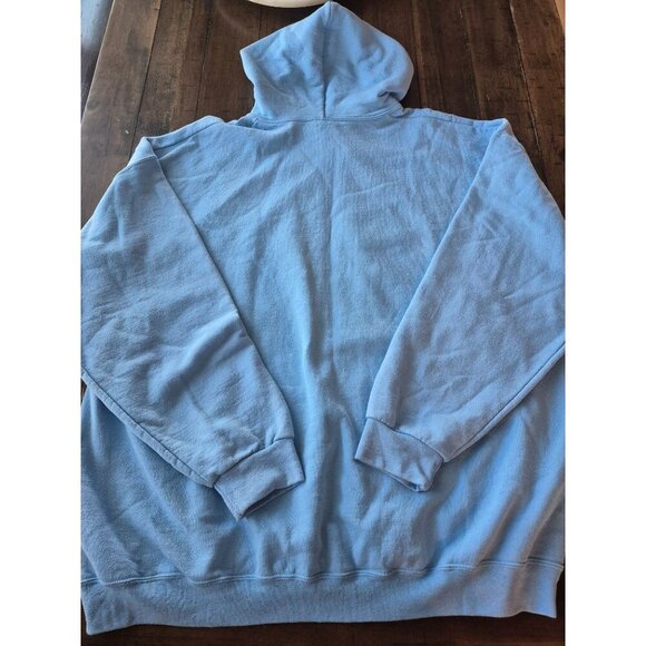 Kinda Busy Being A Camping Queen Hoodie 3XL Blue With Pink Graphics - Picture 3 of 5